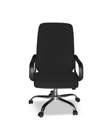 Poltrona da ufficio CR106H in tessuto nero e base cromata