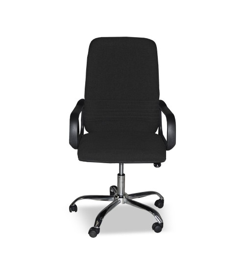 Poltrona da ufficio CR106H in tessuto nero e base cromata