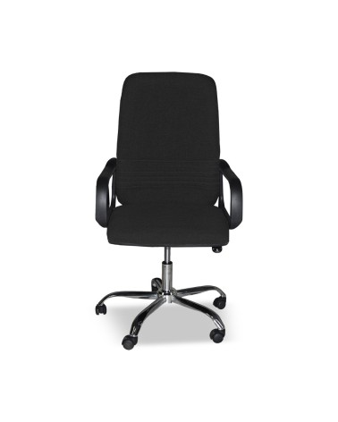 Poltrona da ufficio CR106H in tessuto nero e base cromata