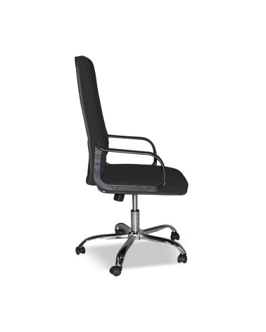 Poltrona da ufficio CR106H in tessuto nero e base cromata