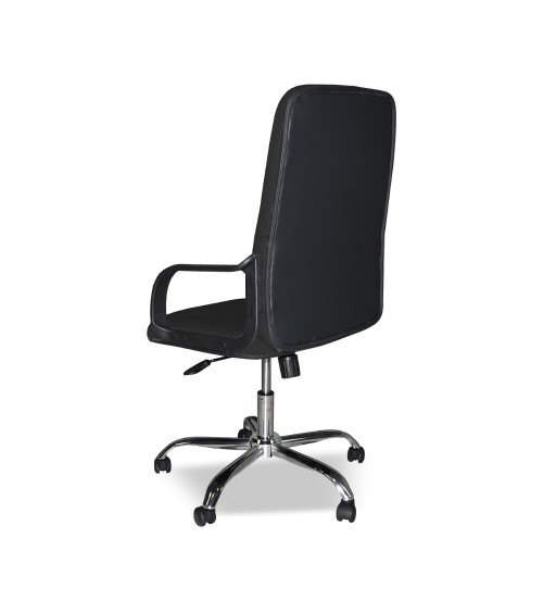 Poltrona da ufficio CR106H in tessuto nero e base cromata