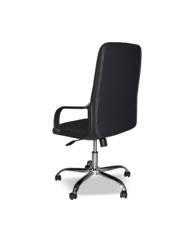 Poltrona da ufficio CR106H in tessuto nero e base cromata