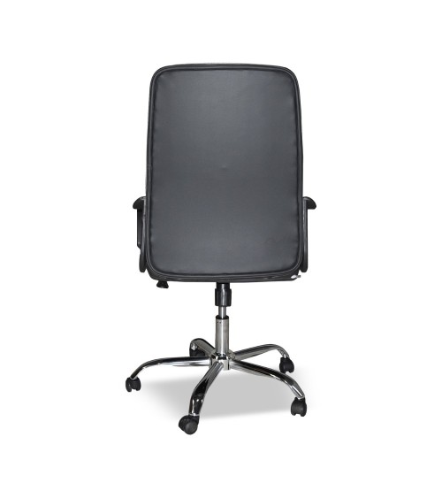 Poltrona da ufficio CR106H in tessuto nero e base cromata