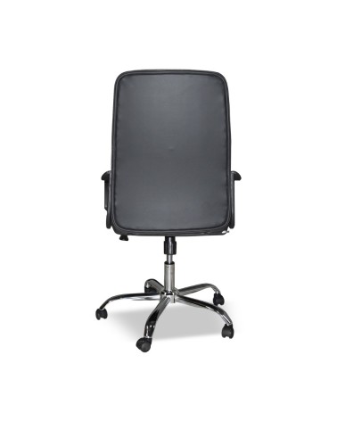 Poltrona da ufficio CR106H in tessuto nero e base cromata
