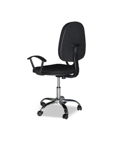 Poltrona da ufficio CR131 in tessuto nero e base cromata