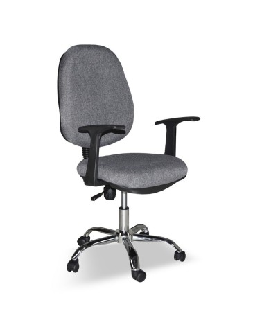 Poltrona da ufficio CR415 tessuto grigio con base cromata