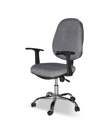 Poltrona da ufficio CR415 tessuto grigio con base cromata