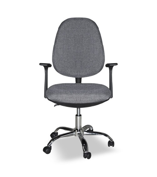 Poltrona da ufficio CR415 tessuto grigio con base cromata