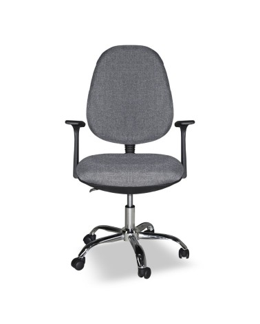 Poltrona da ufficio CR415 tessuto grigio con base cromata