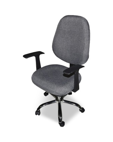 Poltrona da ufficio CR415 tessuto grigio con base cromata