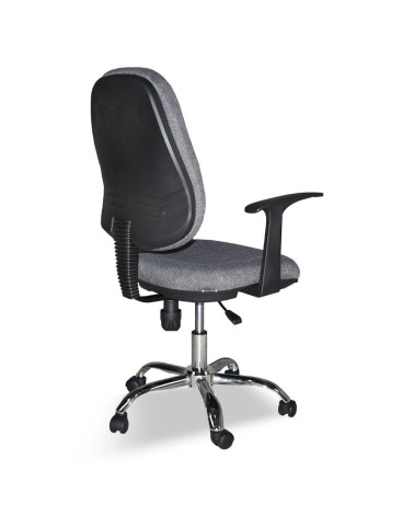 Poltrona da ufficio CR415 tessuto grigio con base cromata