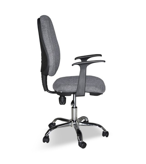 Poltrona da ufficio CR415 tessuto grigio con base cromata