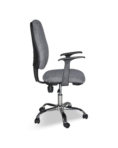 Poltrona da ufficio CR415 tessuto grigio con base cromata
