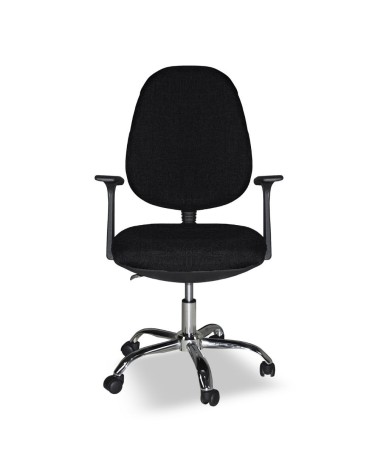 Poltrona da ufficio CR415 tessuto nero con base cromata
