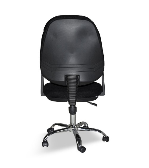 Poltrona da ufficio CR415 tessuto nero con base cromata