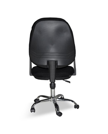 Poltrona da ufficio CR415 tessuto nero con base cromata