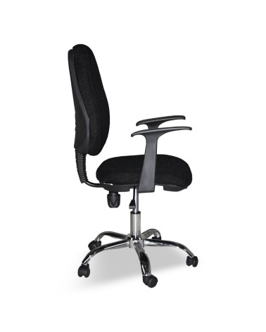 Poltrona da ufficio CR415 tessuto nero con base cromata