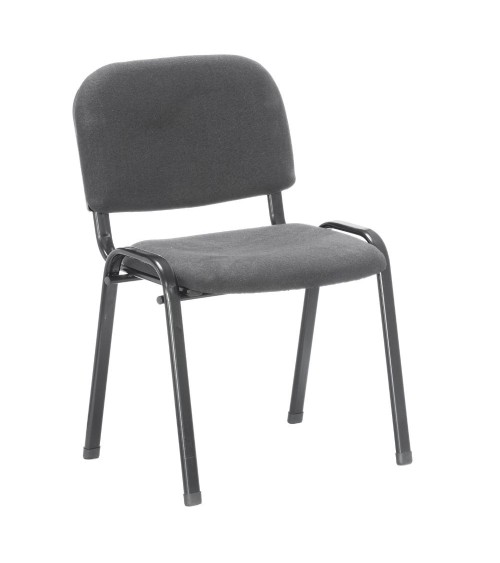 Sedia da ufficio con struttura in metallo nero e tessuto grigio