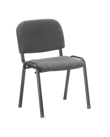 Sedia da ufficio con struttura in metallo nero e tessuto grigio
