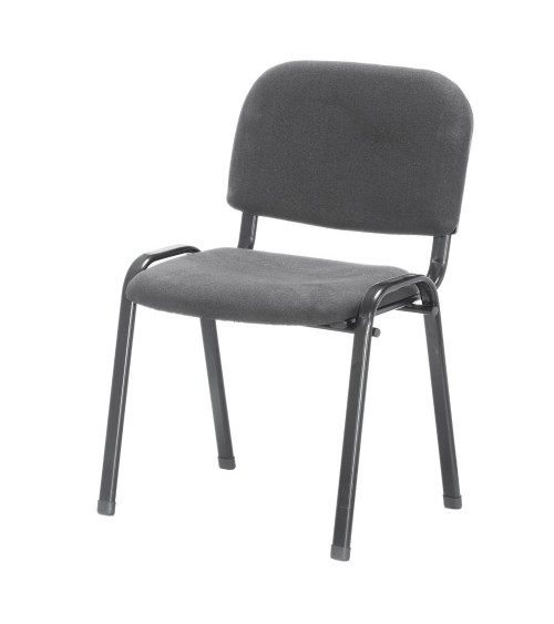 Sedia da ufficio con struttura in metallo nero e tessuto grigio