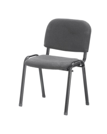 Sedia da ufficio con struttura in metallo nero e tessuto grigio