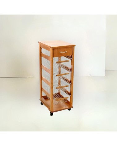Carrello Vesuvio salvaspazio con piano in legno rovere
