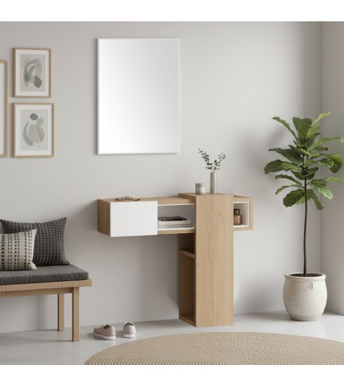 Ingresso Efes rovere bianco con specchio