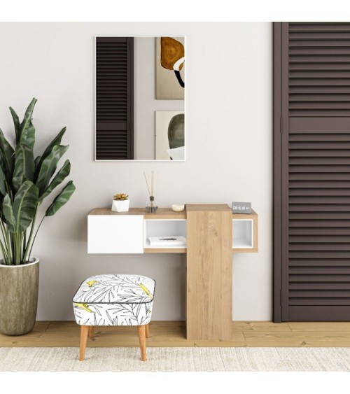 Ingresso Efes rovere bianco con specchio