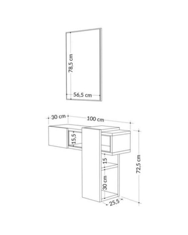 Ingresso Efes rovere bianco con specchio