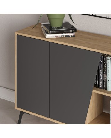 Madia Fiona 180 cm. con 2 ante rovere e due ante antracite