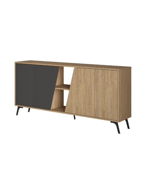 Madia Fiona 180 cm. con 2 ante rovere e due ante antracite