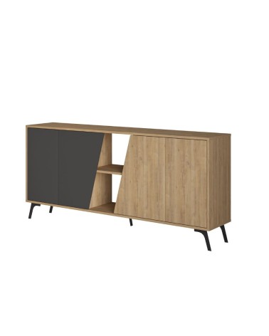 Madia Fiona 180 cm. con 2 ante rovere e due ante antracite