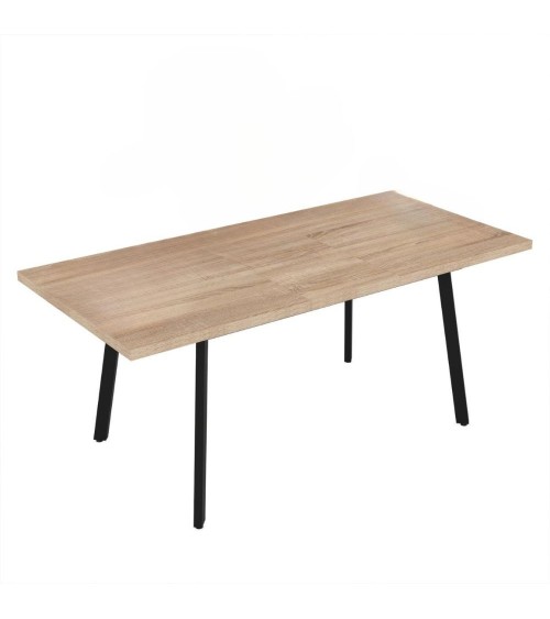 Tavolo allungabile Lini piano rovere e gambe in metallo nero