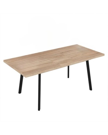 Tavolo allungabile Lini piano rovere e gambe in metallo nero