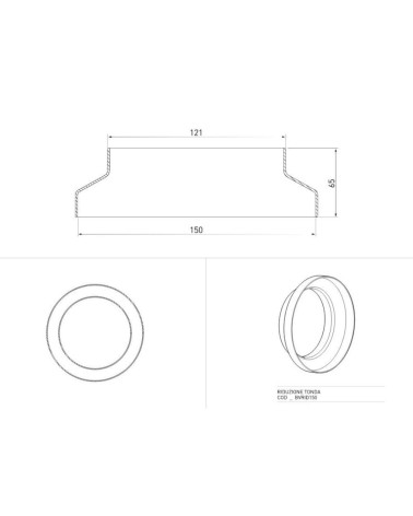 Riduzione tonda per cappe BVRID150 da 150 mm a 125 mm
