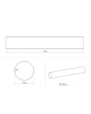 Tubo tondo per cappe BV1501200 diametro 150mm 1,2 mt