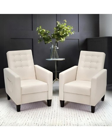 Poltrona Malea recliner 4 punti massaggianti in tessuto beige
