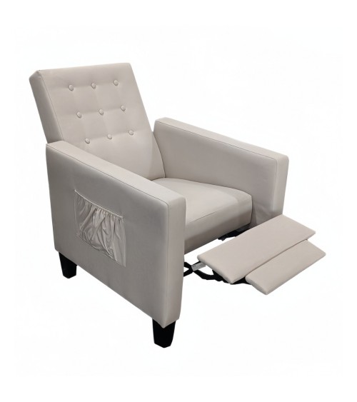 Poltrona Malea recliner 4 punti massaggianti in tessuto beige