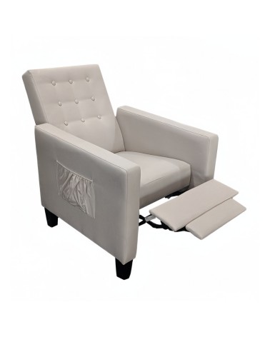 Poltrona Malea recliner 4 punti massaggianti in tessuto beige