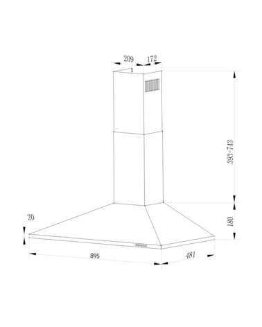 Cappa Samet Eolo 90CH in acciaio inox