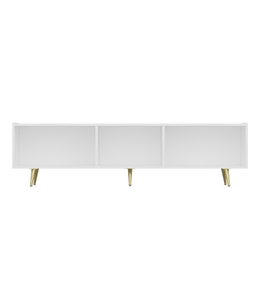 Base porta tv Jose colore bianco con inserti dorati