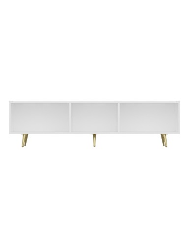 Base porta tv Jose colore bianco con inserti dorati