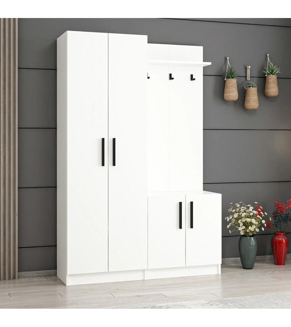 Armadio ingresso Dante con appendiabito colore bianco