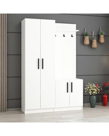 Armadio ingresso Dante con appendiabito colore bianco