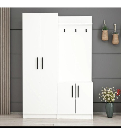 Armadio ingresso Dante con appendiabito colore bianco