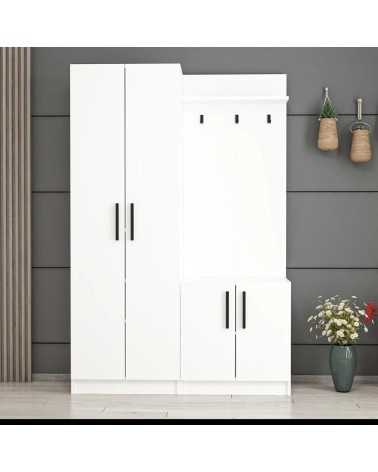 Armadio ingresso Dante con appendiabito colore bianco
