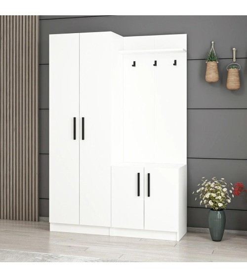 Armadio ingresso Dante con appendiabito colore bianco