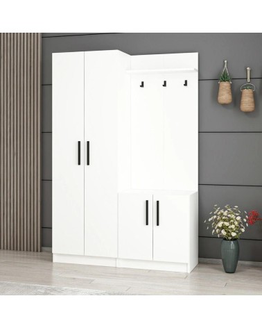Armadio ingresso Dante con appendiabito colore bianco
