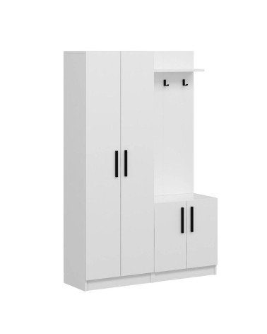 Armadio ingresso Dante con appendiabito colore bianco