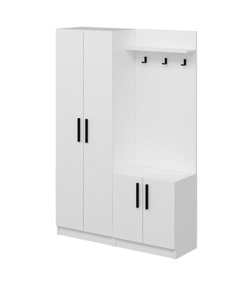 Armadio ingresso Dante con appendiabito colore bianco